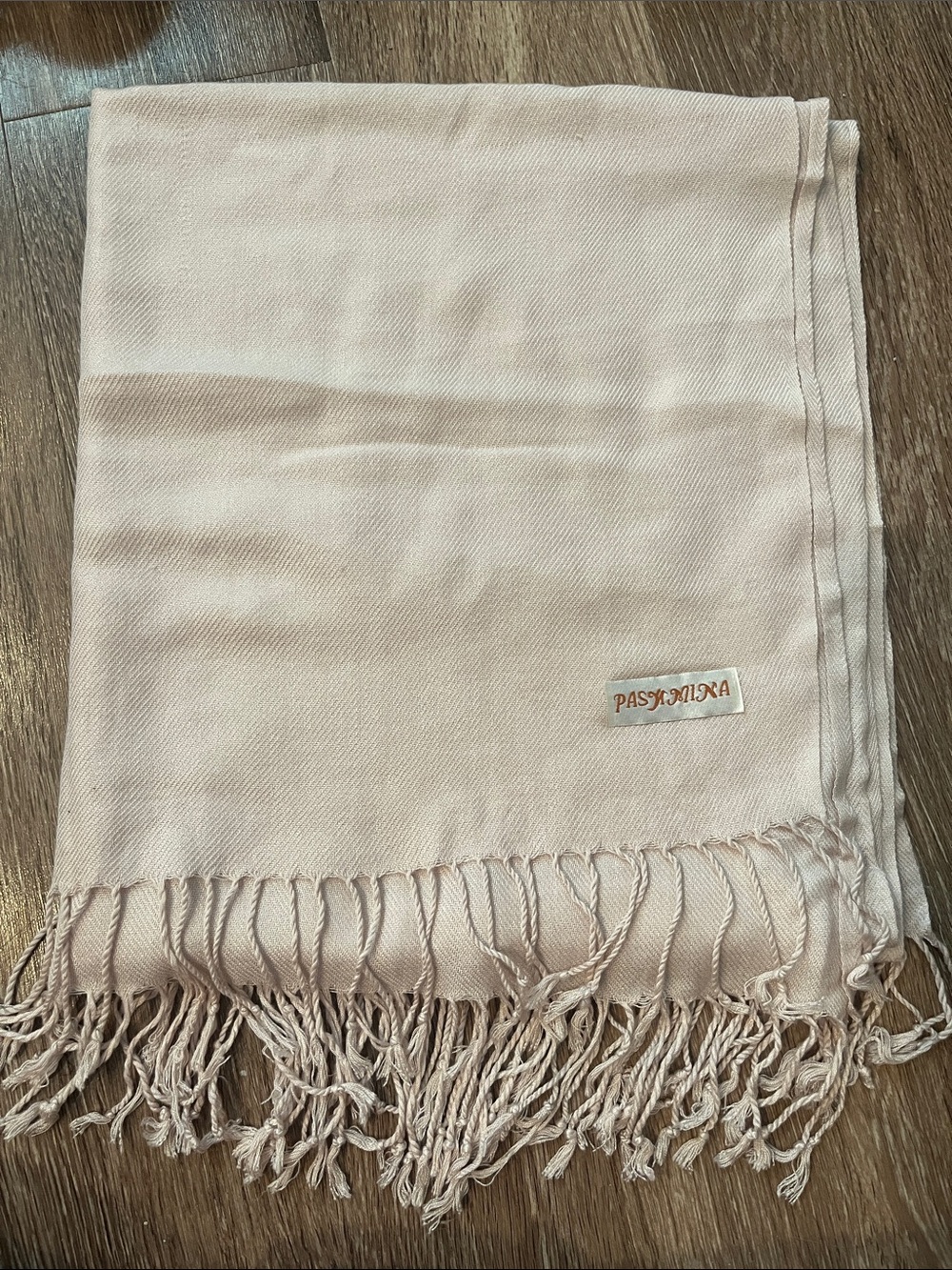Pashmina Light Blush Pink Fringe Scarf
